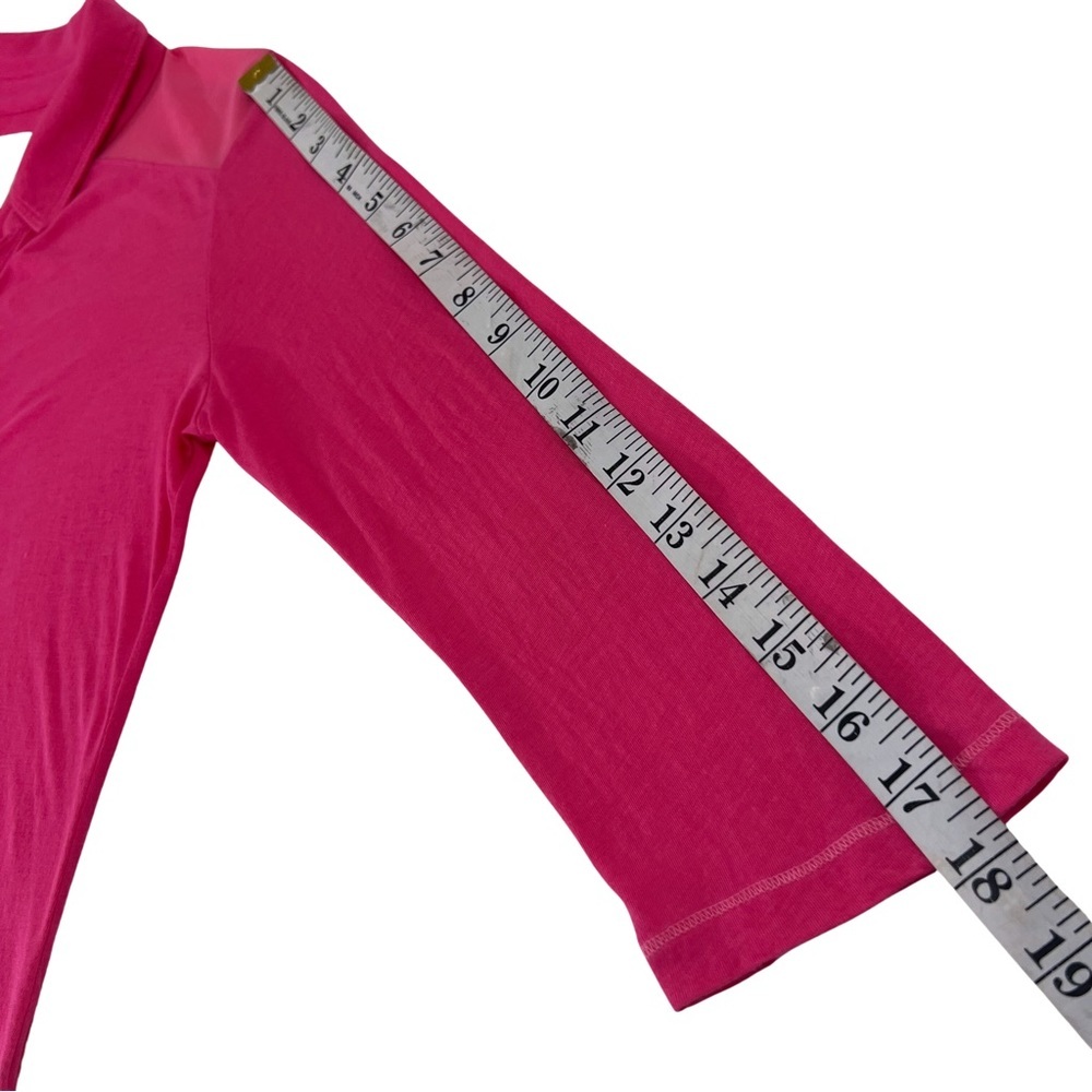 Hollister Tee Mesh Shoulder Button Front Hot Pink Barbiecore Medium M - Picture 12 of 17